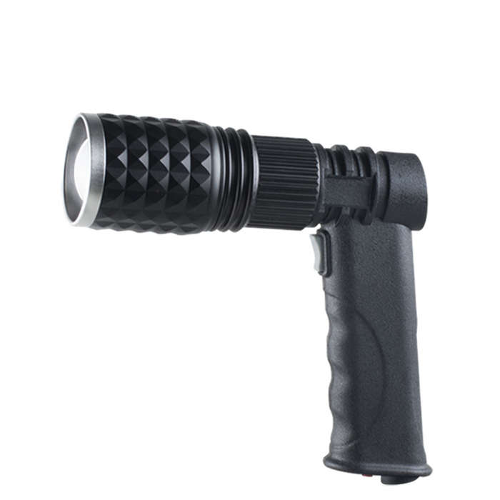 Hand-held LED USB Rechargeable Aluminum Alloy Searchlight with Triangular Bracket