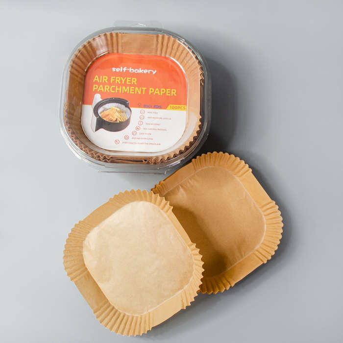 8 Inch Round square Parchment Paper Non-stick air Fryer 50PC