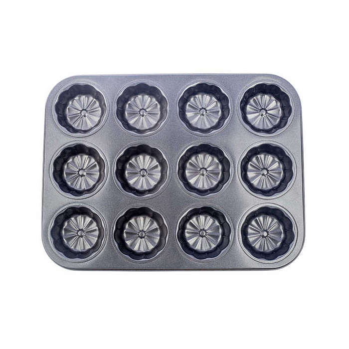 12HOLE Non-Stick Carbon Steel Oven Baking Muffin Cupcake Pan