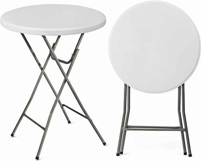 60CM Folding Bistro Table for Outdoor Garden Dining & Hotel Use Foldable Plastic High Bar Table for