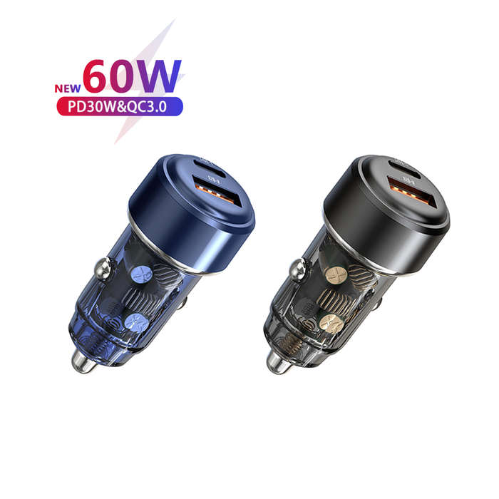 60W USB C Car Charger Adapter QC 3.0 PD Dual Port 30W Fast Charging OVP & SCP Protected Car Mobile P