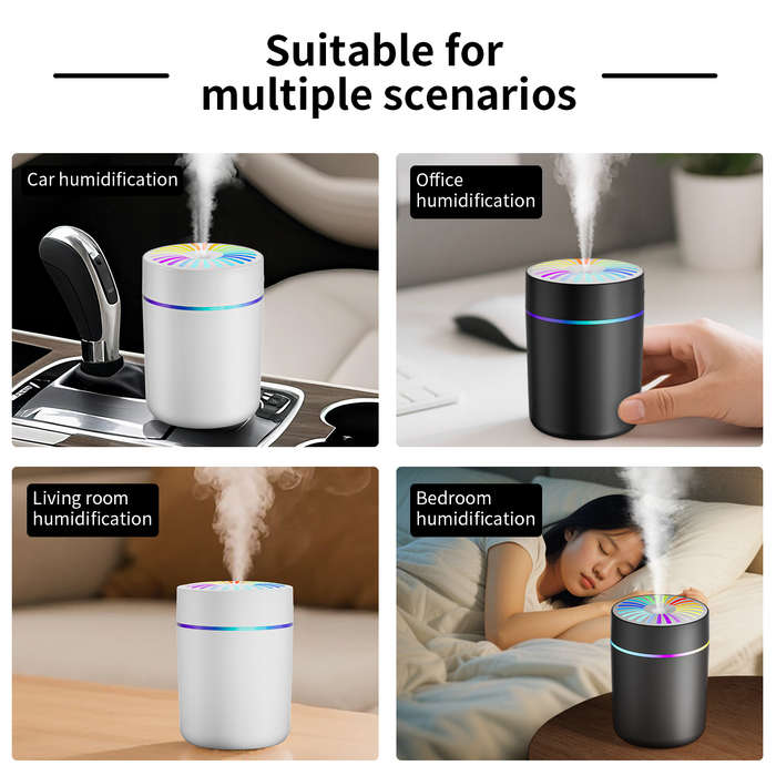 Portable Mini Ultrasonic USB Air Humidifier Colorful LED Light Hotel Office Outdoor Desktop Humidifi