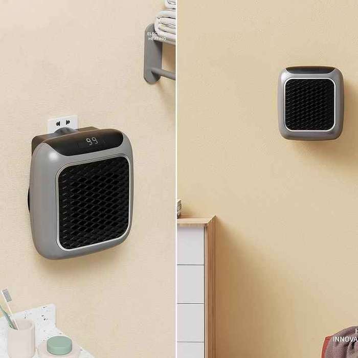 Wall-Mounted Desktop Small Square Design Fast Heating PTC Durable Plastic Easy Handle Electric Fan H