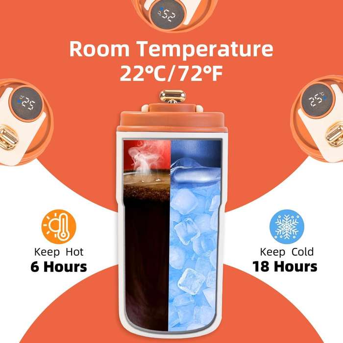 450ml Led Smart Temperature Display Thermo Tumbler Stainless Steel Travel Coffee Cups Mug