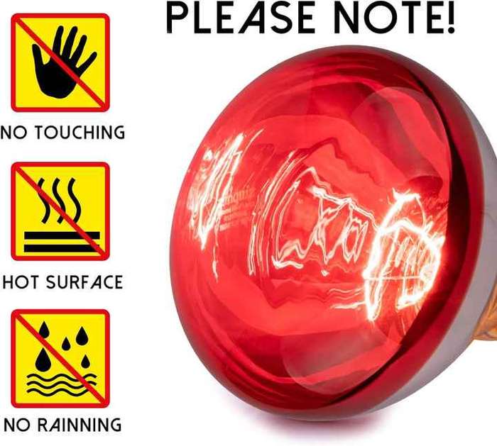 Warming Bathroom Red Heat Lamp Thermal Lamp Livestock Heating Pet Infrared Amphibian Heating Lamp
