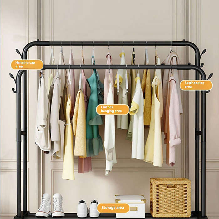 Double Pole Clothing Storage Rack