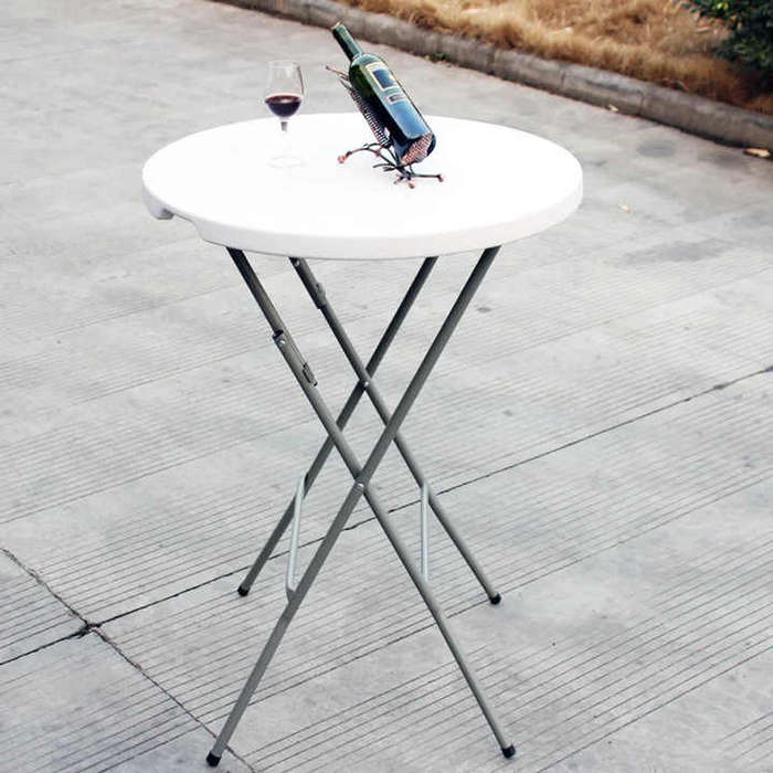 60CM Folding Bistro Table for Outdoor Garden Dining & Hotel Use Foldable Plastic High Bar Table for