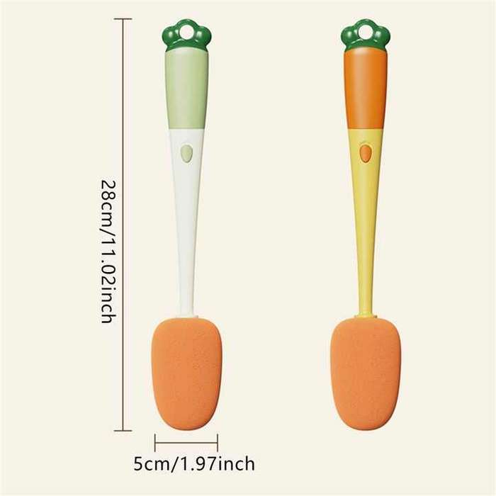 Multifunctional Sponge Long Handle Cup Brush 3in1 Cleaning Brush Cleaning Notches
