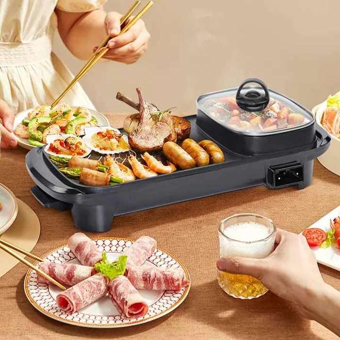 The Most Popular 2 in 1Multifunctional Electric Hot Pot,Electric Baking Tray,Two in One Electric Tub