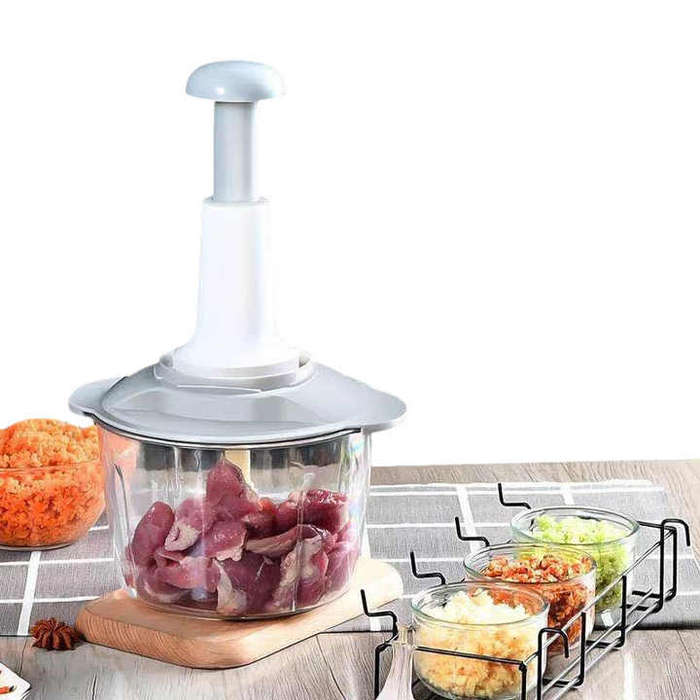 Manual Meat Grinder Vegetable Cutter Kitchen Whisk Food Processor Blade Slicer Garlic Onion Chopper