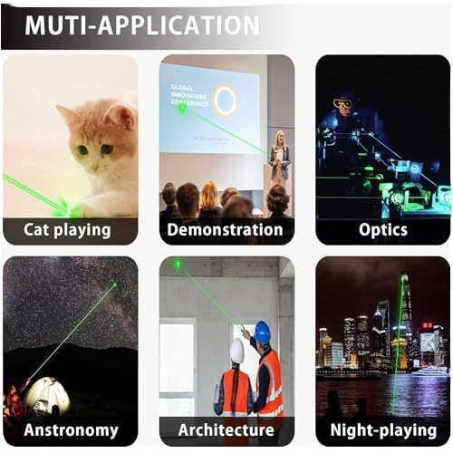 Green Laser Pointer High Power Pen Green Lazer Pointer for Hiking Cat Laser Toy USB Charge Green Li
