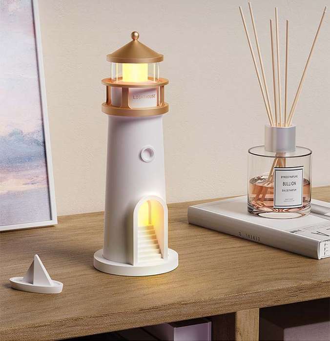 Moonlight Tower Projection Speaker Desk Lamp USB Rechargeable Moonlight Human Body Sensing Bedroom L