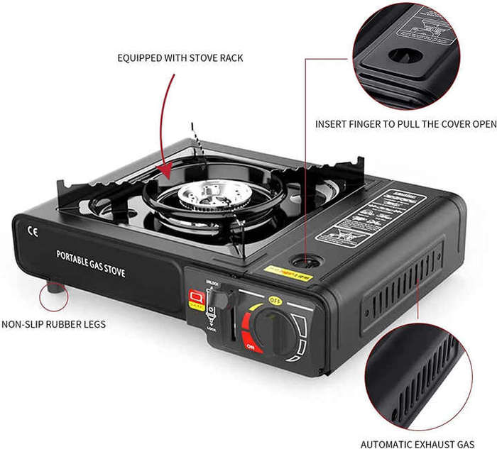 Portable Single Burner Propane Butane Gas Cooker Mini Outdoor Stove Table for Camping for Outdoor Co