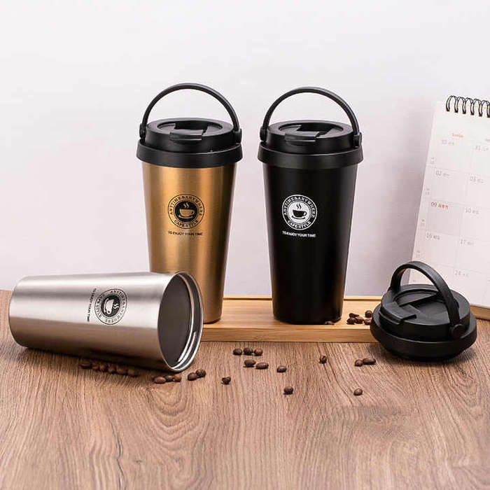 Reusable Double Stainless Steel Insulated Tea Cup Generation Coffee Mug 500ml Personalized Travel Cu