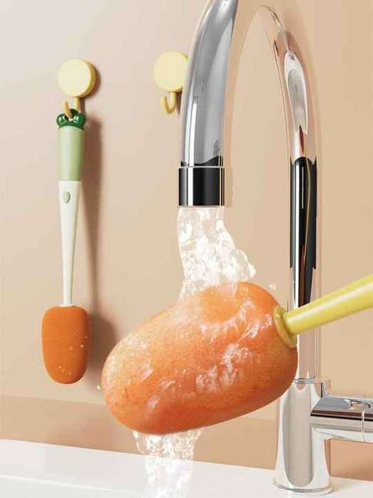Multifunctional Sponge Long Handle Cup Brush 3in1 Cleaning Brush Cleaning Notches