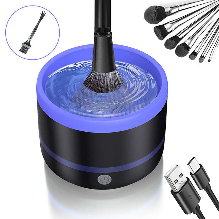 Portable Removable Makeup Brush Cleaner Machine Silicone Electric Cosmetic Brush Clean Dryer Tool Au