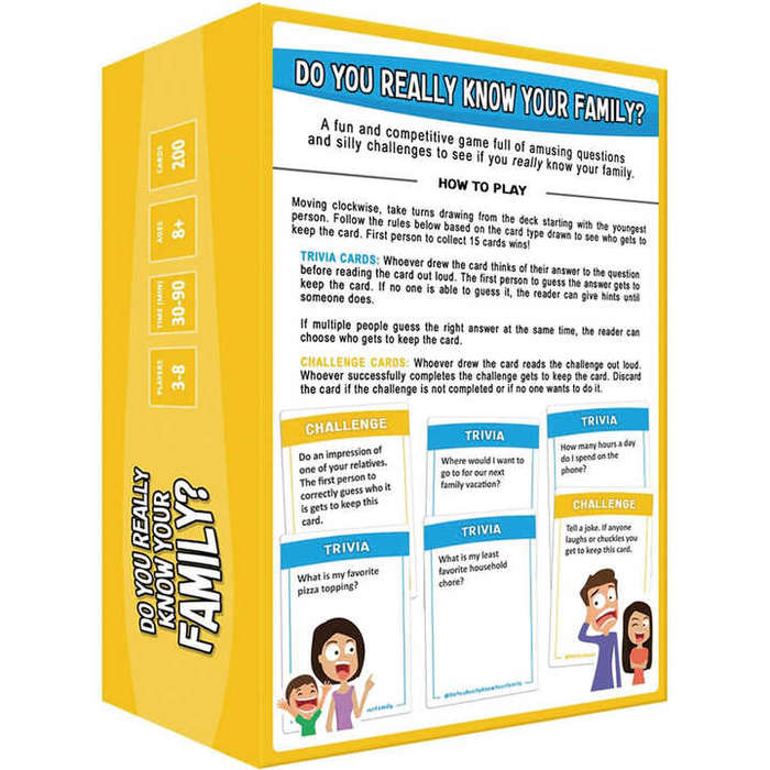 Family Game Filled with Conversation Starters and Challenges Do You Really Know Your Family Board Ca