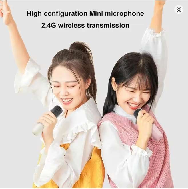 Karaoke Machine Portable 5.3 PA Speaker System with 1-2 Wireless Microphones Home Family Singing Chi