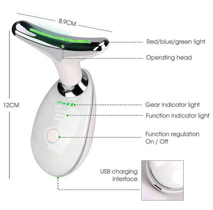USB Neck Lifting Massager with Heat Function for Removing Wrinkles Skin Tightening and Face Lift