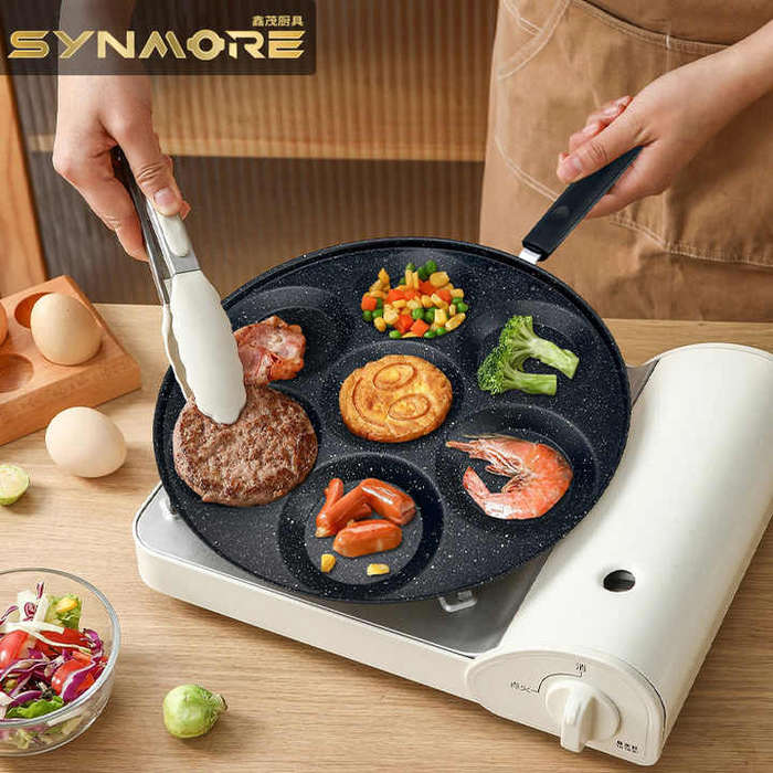 7 Hole Pancake Pan Flat Non Stick Omelet Frying Pan