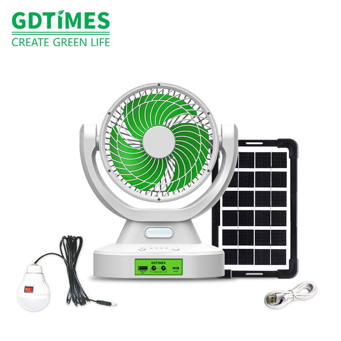9 Inch Solar Fan with Lithium Battery AC/DC Lamp
