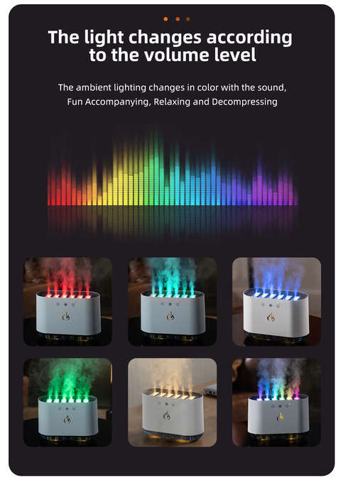 Air Humidifier Essential Oil Aroma Diffuser 7-Color Dynamic Atmosphere Light Heavy Fog Humidifiers