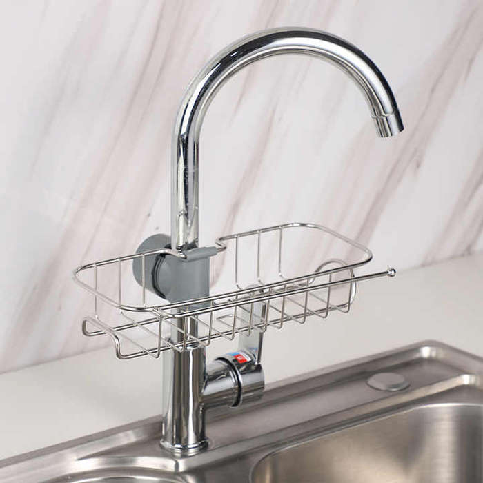 Stainless Steel Sponge Storage Bathroom Faucet Storage Rack Kitchen Faucet Storage Rack