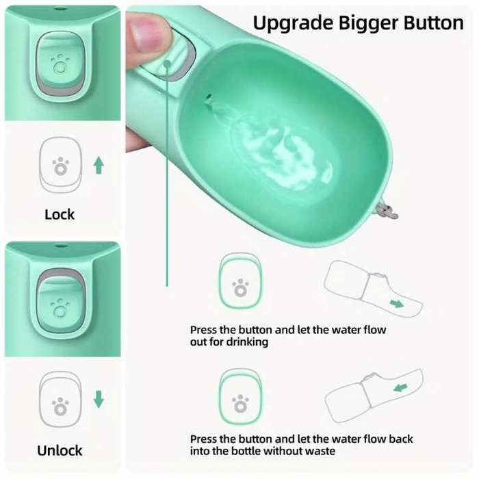 Portable Plastic Pet Dispenser Travel Dog Water Bottle and Puppy Food Bowl for Outdoor Walking Style