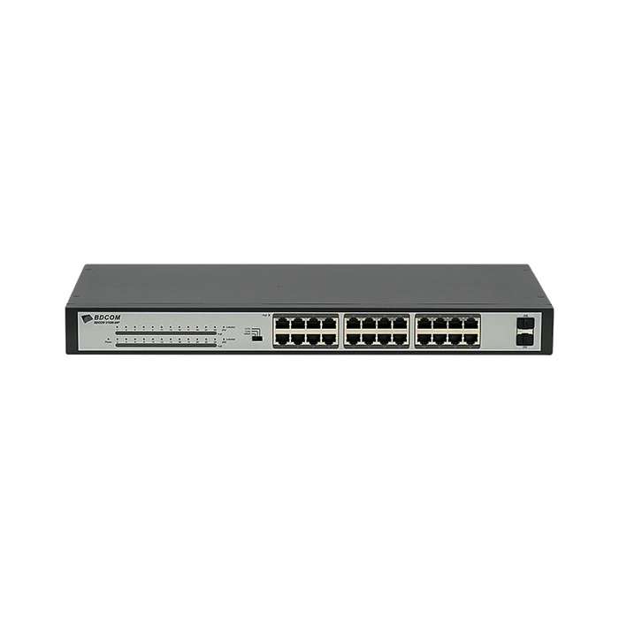 BDCOM S1526-24P 24-port Gigabit Unmanaged PoE Switch 2-port Gigabit Uplink