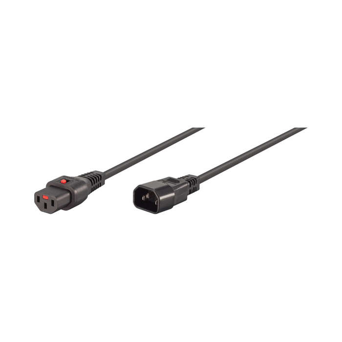 Ieclock 2M C14 To C13 Iec Lock Connector 3G 1.00Mm2 H05Vv-F Cables - Black