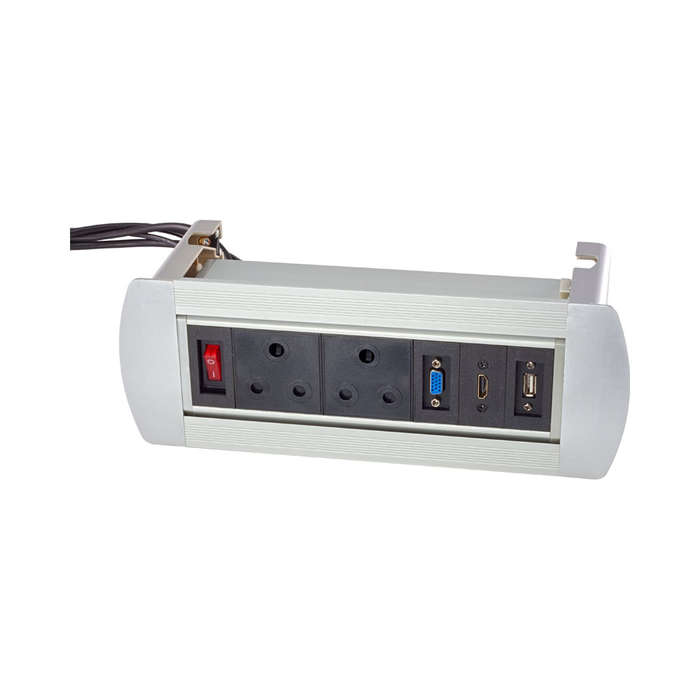 Manual Flipping Desktop Socket - Black