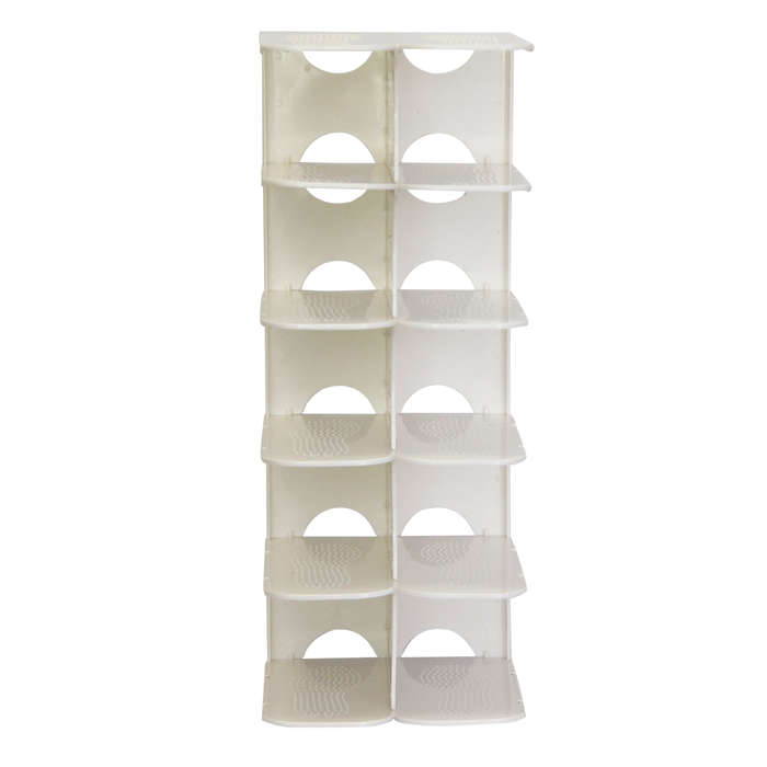 6 Layer Pillar Shoe Rack | White