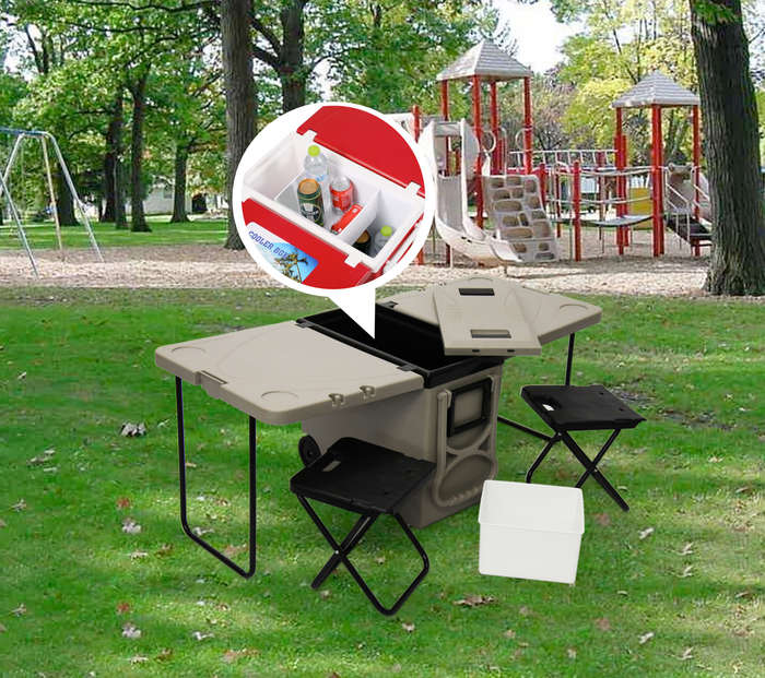 Camping Fold Out Cooler & Chairs