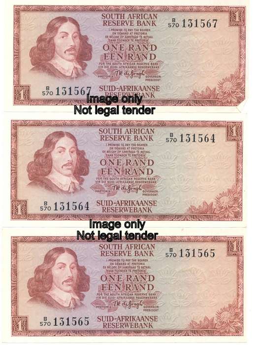 R1 third issue *** TW de Jongh; 3 notes, one has a corner fold; Bid/note to take the lot, R1 start