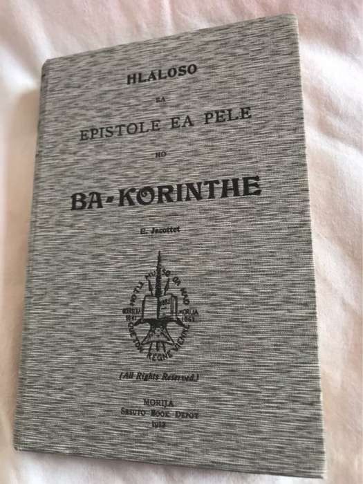 Hlaloso ea Epistole ea Pele ho Ba-Korinthe - E.Jacottet