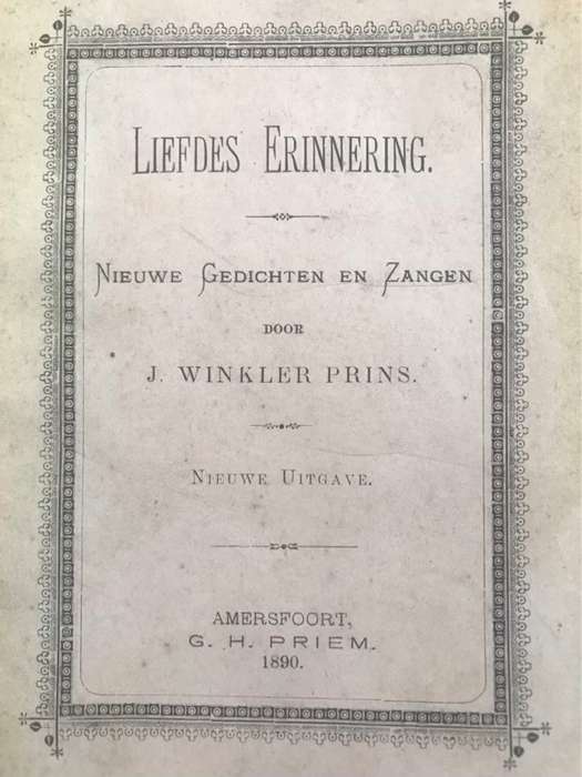 Liefdes Erinnering - J.Winkler Prins