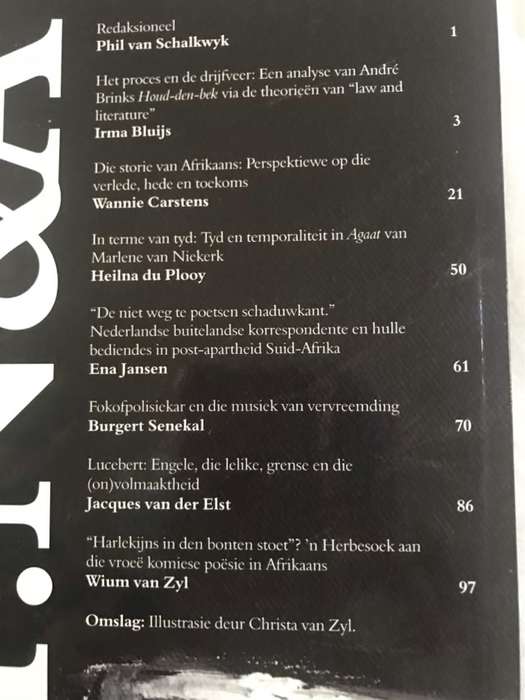 T.N&A, Tydskrif vir Nederlands en Afrikaans - Prof .P.L.Van Schalkwyk Red.