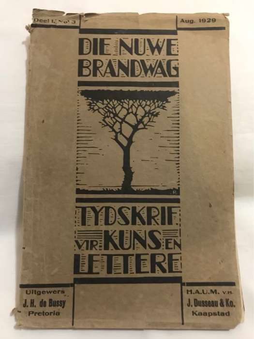 Die Nuwe BrandwagTydskrif vir Kuns&Kultuur, Augustus 1929 - J.H.De Bussy