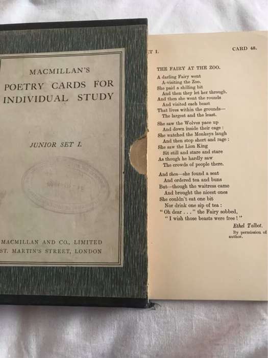 Macmillans Poetry Cards For Individual Study, Junior Set 1 - Macmillan Ed.