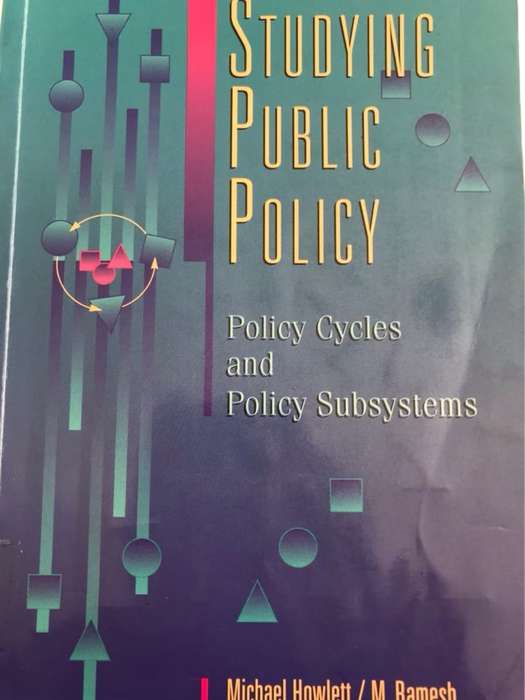 Studying Public Policy - Department of Political Science Michael Howlett, Michael Howlett, M. Ramesh