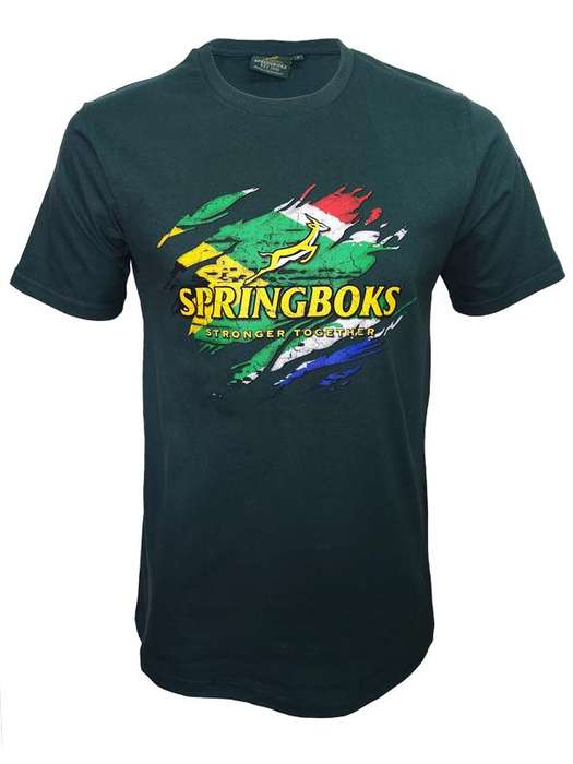 Mens Springbok SA Flag Tee Green