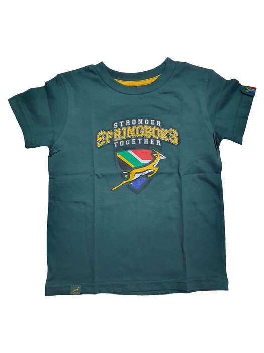Kids T Shirt Springboks Stronger Together Green