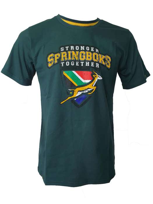 Mens T Shirt Springboks Stronger Together Sa Flag