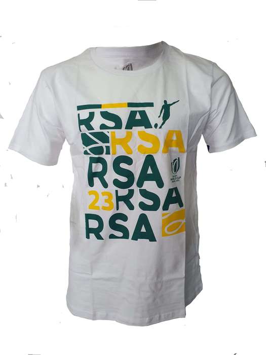 Mens T Shirt Rugby World Cup 23 South Africa White