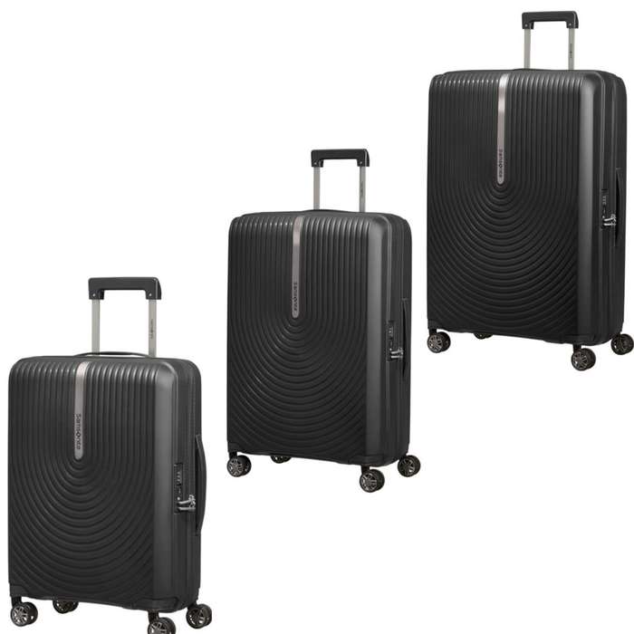 SAMSONITE HI-FI SPINNER EXPANDABLE 3 PIECE SET -BLACK