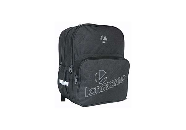Longboard 3 Division Compartment Backpack -Black
