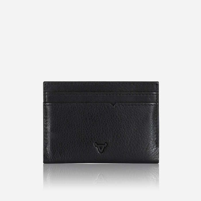 BRANDO LEATHER MONEY CLIP CARD HOLDER, BLACK
