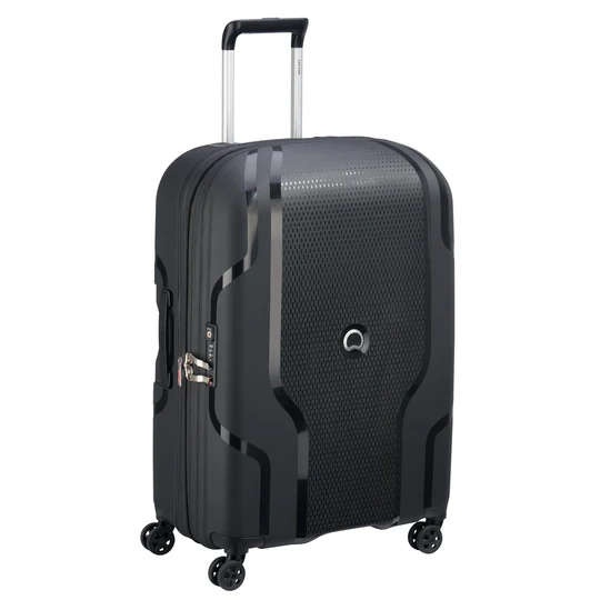 DELSEY CLAVEL Checkin suitcase - XL expandable (83cm) recycled material-BLACK