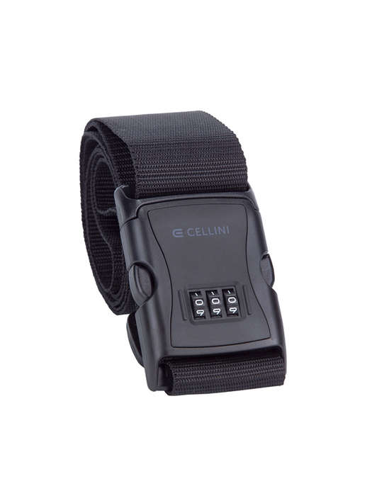 CELLINI ACCESSORIES LUGGAGE STRAP COMBO LOCK BLACK