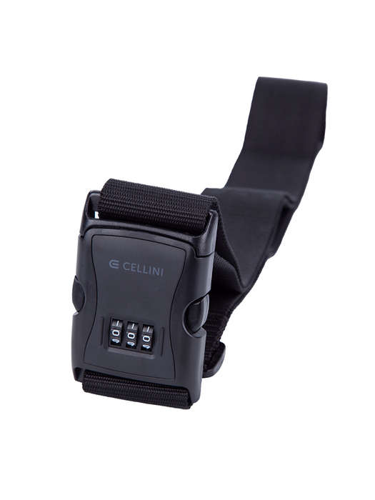 CELLINI ACCESSORIES LUGGAGE STRAP COMBO LOCK BLACK